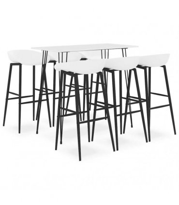 vidaXL 7 Piece Bar Set White