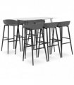 vidaXL 7 Piece Bar Set White and Grey