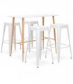 vidaXL 5 Piece Bar Set White