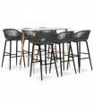 vidaXL 7 Piece Bar Set White and Grey