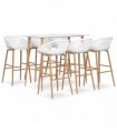 vidaXL 7 Piece Bar Set White