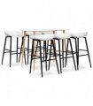vidaXL 7 Piece Bar Set White