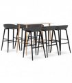 vidaXL 7 Piece Bar Set White and Grey