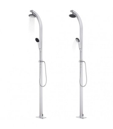 vidaXL Garden Shower with Grey Base 220 cm Aluminium