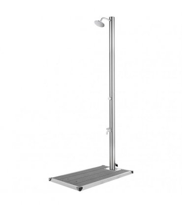 vidaXL Garden Shower with Grey Base 220 cm Stainless Steel