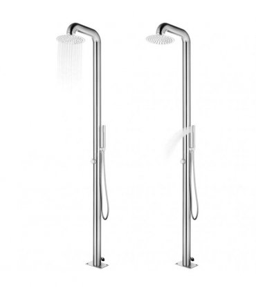 vidaXL Garden Shower with Grey Base 230 cm Stainless Steel