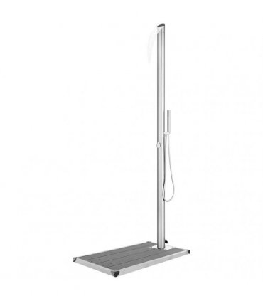 vidaXL Garden Shower with Grey Base 225 cm Stainless Steel