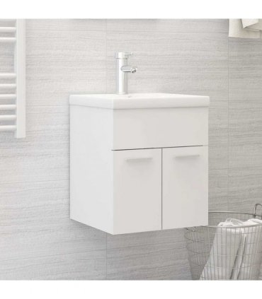 vidaXL Sink Cabinet with Built-in Basin White Engineered Wood
