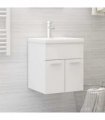 vidaXL Sink Cabinet with Built-in Basin White Engineered Wood