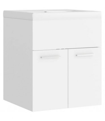 vidaXL Sink Cabinet with Built-in Basin White Engineered Wood