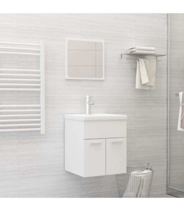 vidaXL Bathroom Furniture Set White Engineered Wood