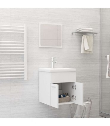 vidaXL Bathroom Furniture Set White Engineered Wood