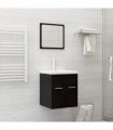 vidaXL Bathroom Furniture Set Black Engineered Wood