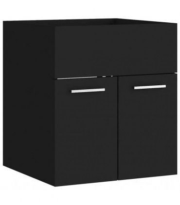 vidaXL Bathroom Furniture Set Black Engineered Wood