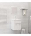 vidaXL Bathroom Furniture Set High Gloss White Engineered Wood