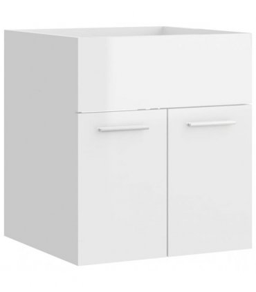 vidaXL Bathroom Furniture Set High Gloss White Engineered Wood