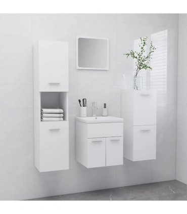vidaXL Bathroom Furniture Set White Engineered Wood