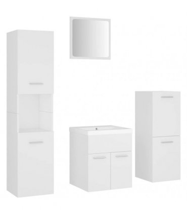 vidaXL Bathroom Furniture Set White Engineered Wood