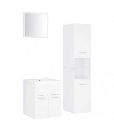 vidaXL Bathroom Furniture Set White Engineered Wood