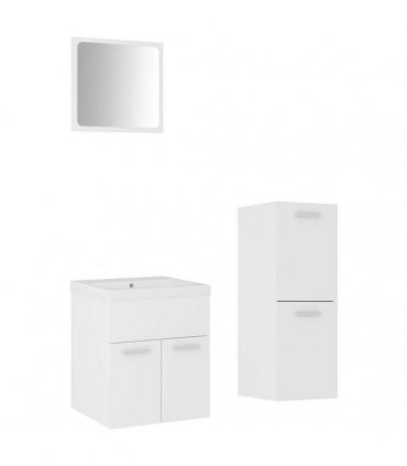 vidaXL Bathroom Furniture Set White Engineered Wood