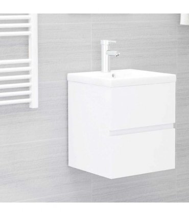 vidaXL Sink Cabinet with Built-in Basin White Engineered Wood