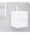 vidaXL Sink Cabinet with Built-in Basin White Engineered Wood