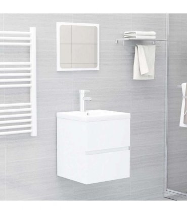 vidaXL Sink Cabinet with Built-in Basin White Engineered Wood