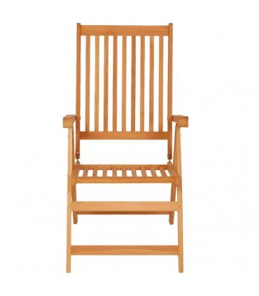 vidaXL Reclining Folding Chairs 8 pcs Solid Teak Wood