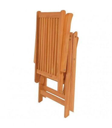 vidaXL Reclining Folding Chairs 8 pcs Solid Teak Wood