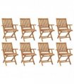 vidaXL Folding Chairs 8 pcs Solid Teak Wood