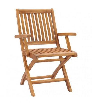 vidaXL Folding Chairs 8 pcs Solid Teak Wood