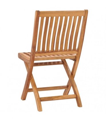 vidaXL Folding Chairs 4 pcs Solid Teak Wood