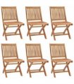vidaXL Folding Chairs 6 pcs Solid Teak Wood