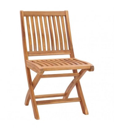 vidaXL Folding Chairs 6 pcs Solid Teak Wood