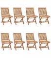 vidaXL Folding Chairs 8 pcs Solid Teak Wood