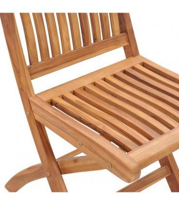 vidaXL Folding Chairs 8 pcs Solid Teak Wood