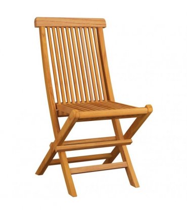 vidaXL Folding Chairs 8 pcs Solid Teak Wood