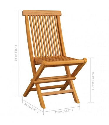 vidaXL Folding Chairs 8 pcs Solid Teak Wood