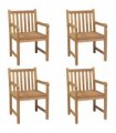 vidaXL Outdoor Chairs 4 pcs Solid Teak Wood