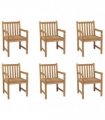 vidaXL Outdoor Chairs 6 pcs Solid Teak Wood