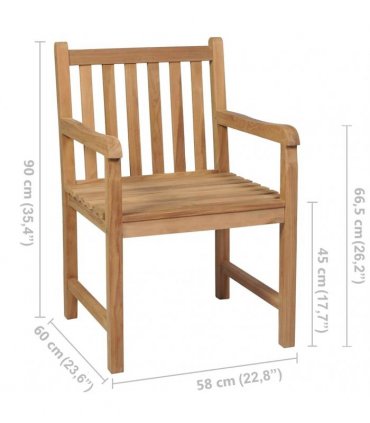 vidaXL Outdoor Chairs 8 pcs Solid Teak Wood