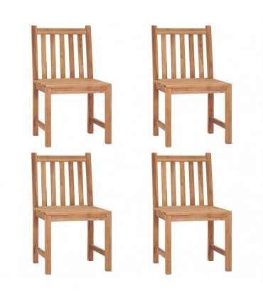 vidaXL Garden Chairs 4 pcs Solid Teak Wood