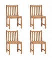 vidaXL Garden Chairs 4 pcs Solid Teak Wood
