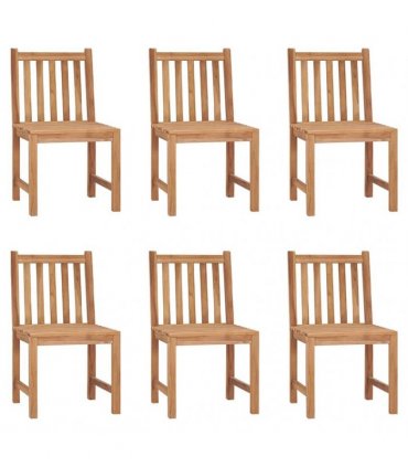 vidaXL Garden Chairs 6 pcs Solid Teak Wood