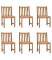 vidaXL Garden Chairs 6 pcs Solid Teak Wood