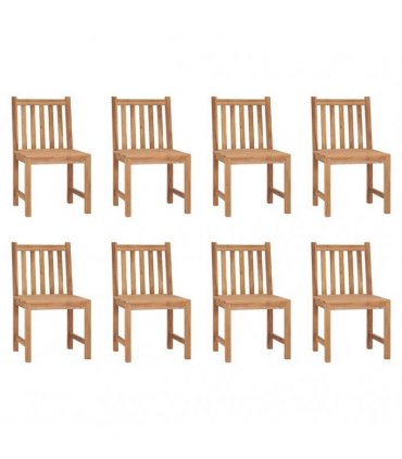 vidaXL Garden Chairs 8 pcs Solid Teak Wood