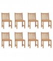vidaXL Garden Chairs 8 pcs Solid Teak Wood