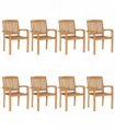 vidaXL Stacking Garden Chairs 8 pcs Solid Teak Wood