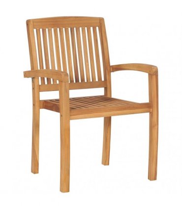 vidaXL Stacking Garden Chairs 8 pcs Solid Teak Wood