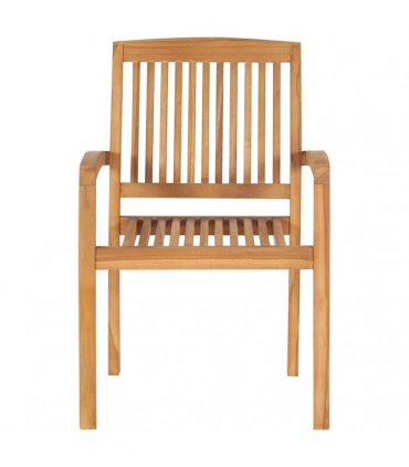 vidaXL Stacking Garden Chairs 8 pcs Solid Teak Wood